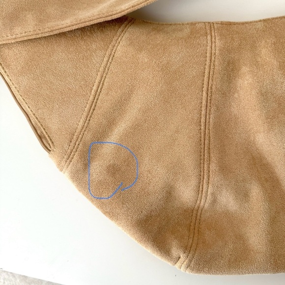 American Eagle Crescent Half Moon Baguette Faux Suede Bag Purse Crossbody - Picture 10 of 10